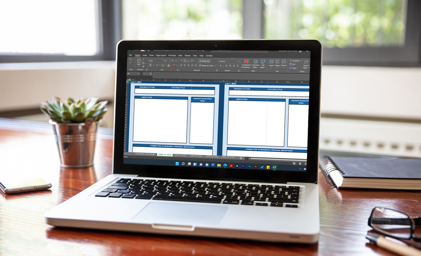 Annotated Bibliography Worksheet - Basic Excel