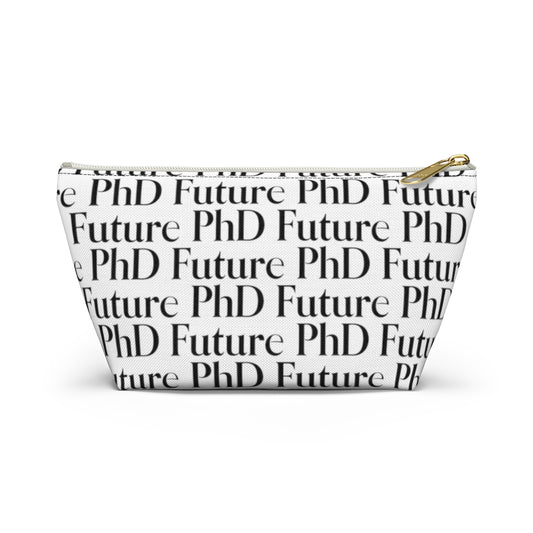 Future PhD - Patterned Wrap Around Standing Pencil Pouch (White)