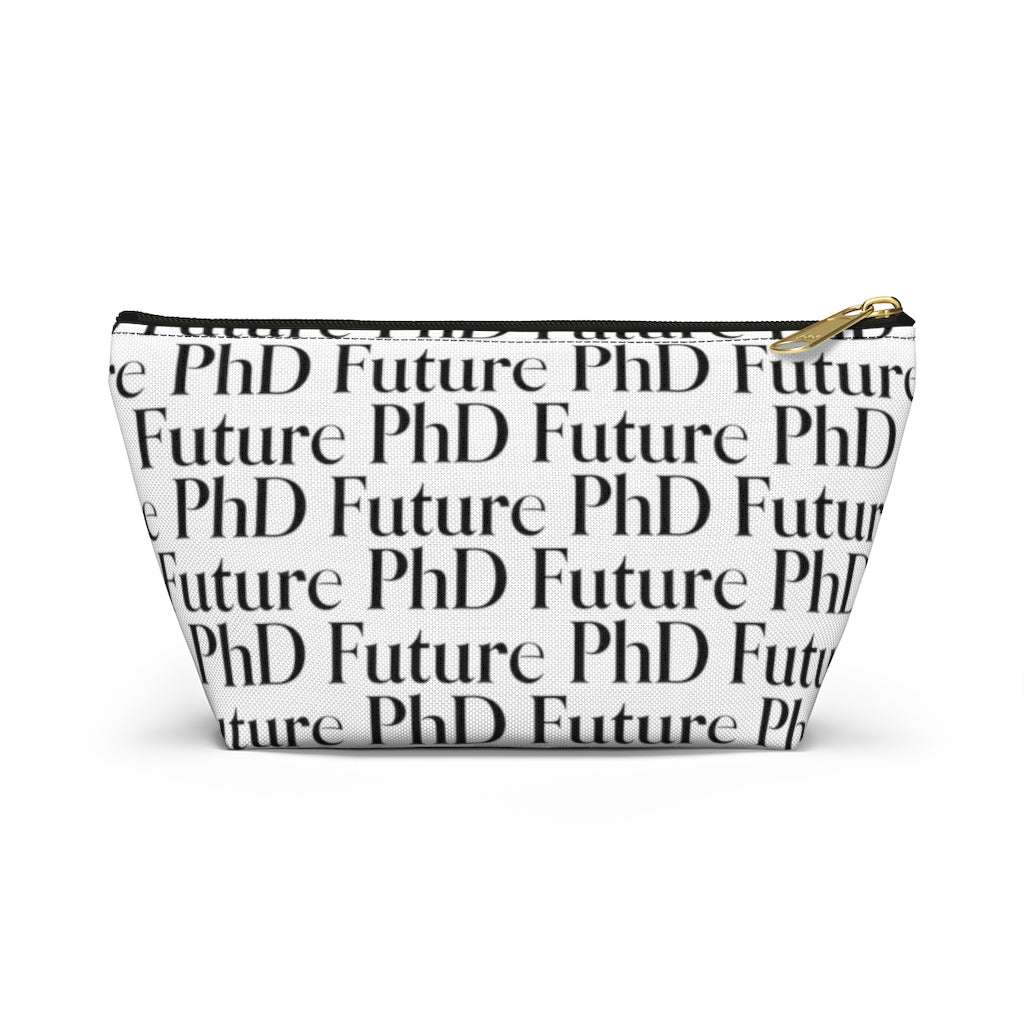 Future PhD - Patterned Wrap Around Standing Pencil Pouch (White)