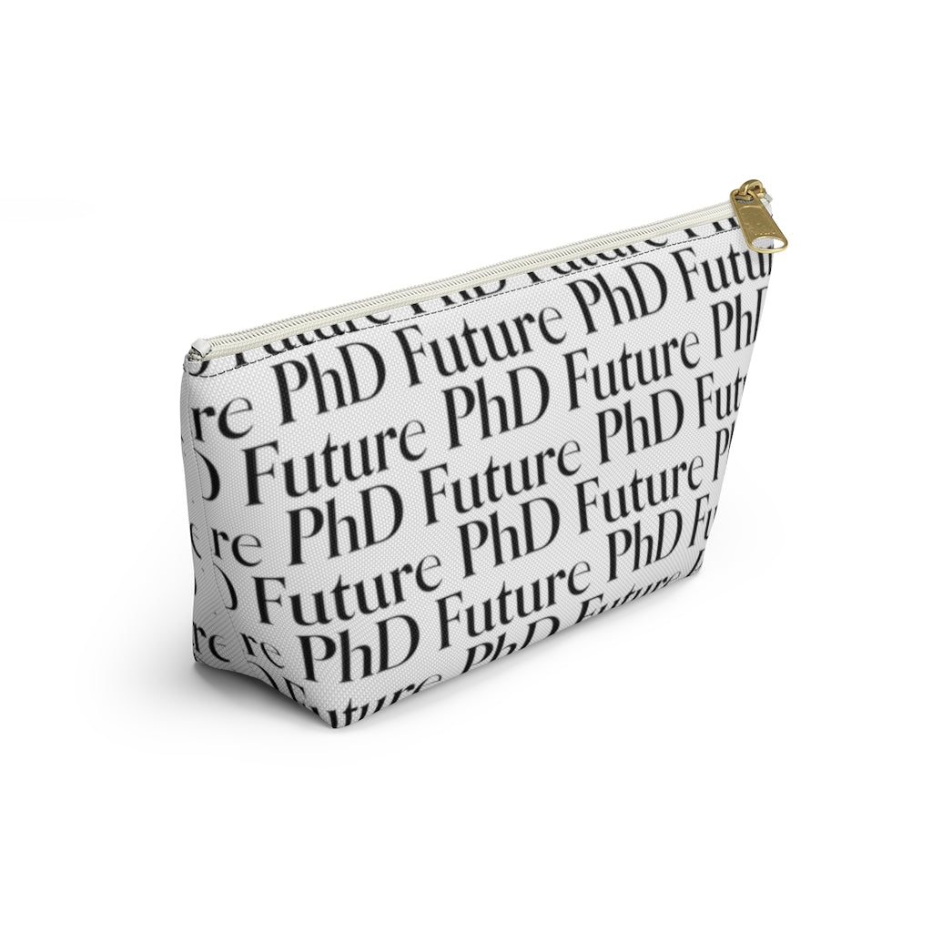 Future PhD - Patterned Wrap Around Standing Pencil Pouch (White