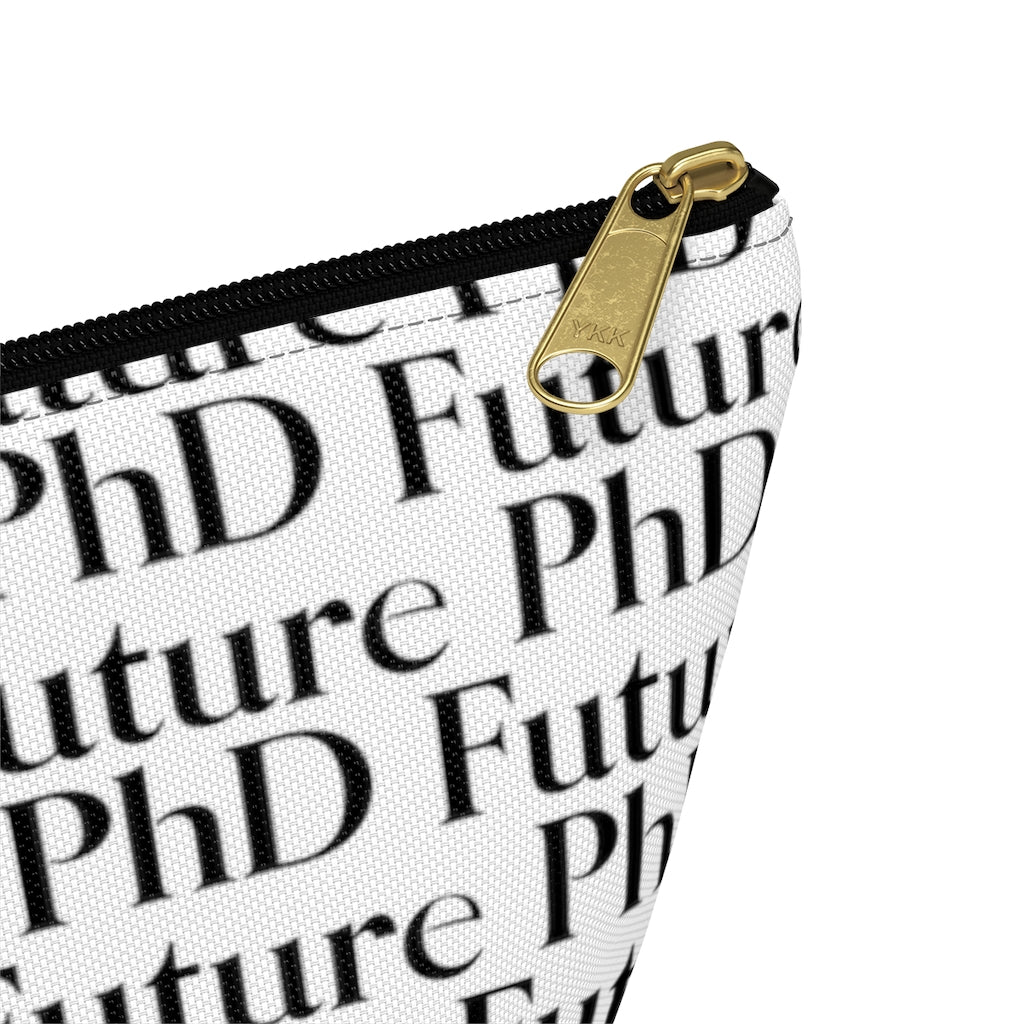 Future PhD - Patterned Wrap Around Standing Pencil Pouch (White)