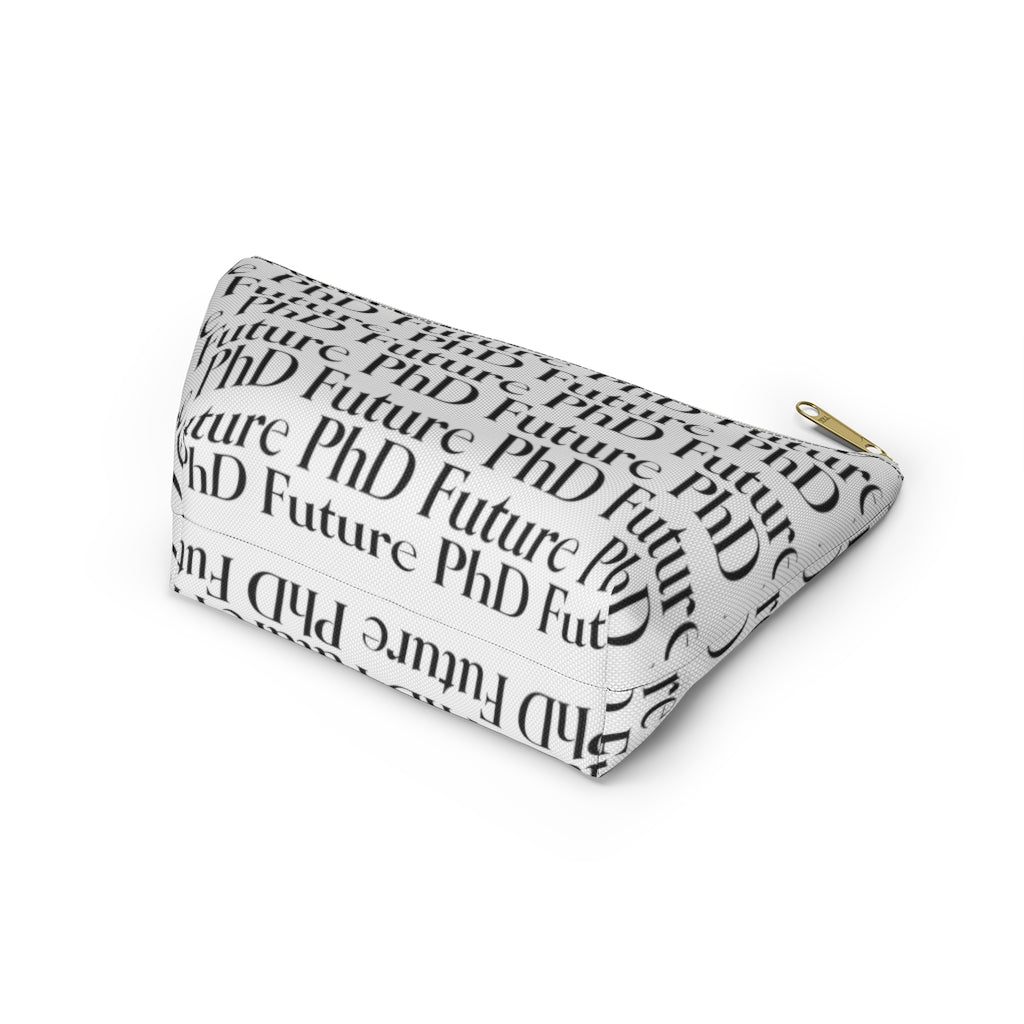 Future PhD - Patterned Wrap Around Standing Pencil Pouch (White)