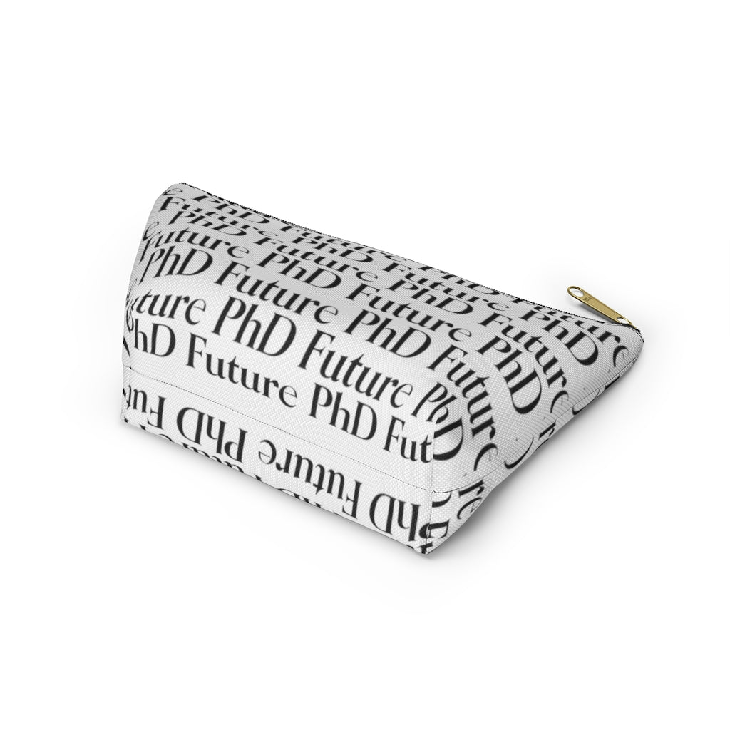 Future PhD - Patterned Wrap Around Standing Pencil Pouch (White